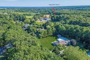 Aerial view of the property. Sagg Main beach in distance 1.2miles door-to-door