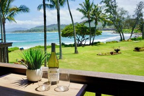 Take in the sea breeze while dining from the lanai patio