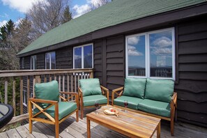 The deck on the main level.