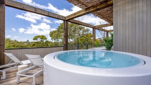 Heated spa with a view 