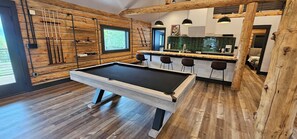 new modern pool table in great room