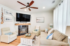 Living Room | Smart TV | Fireplace | 2-Story Home