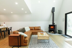 Cozy up to the wood stove. 