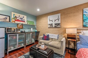 Kitchenette equipped with essential appliances