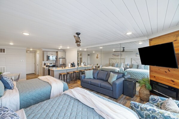 Incredibly updated, gorgeous studio with fireplace