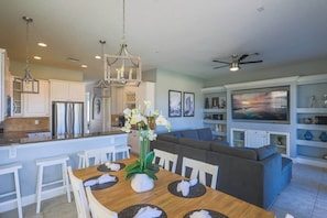 Kitchen, Dining, and Family room area!