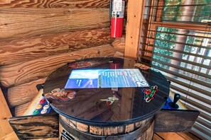 Barrel arcade game in the living room