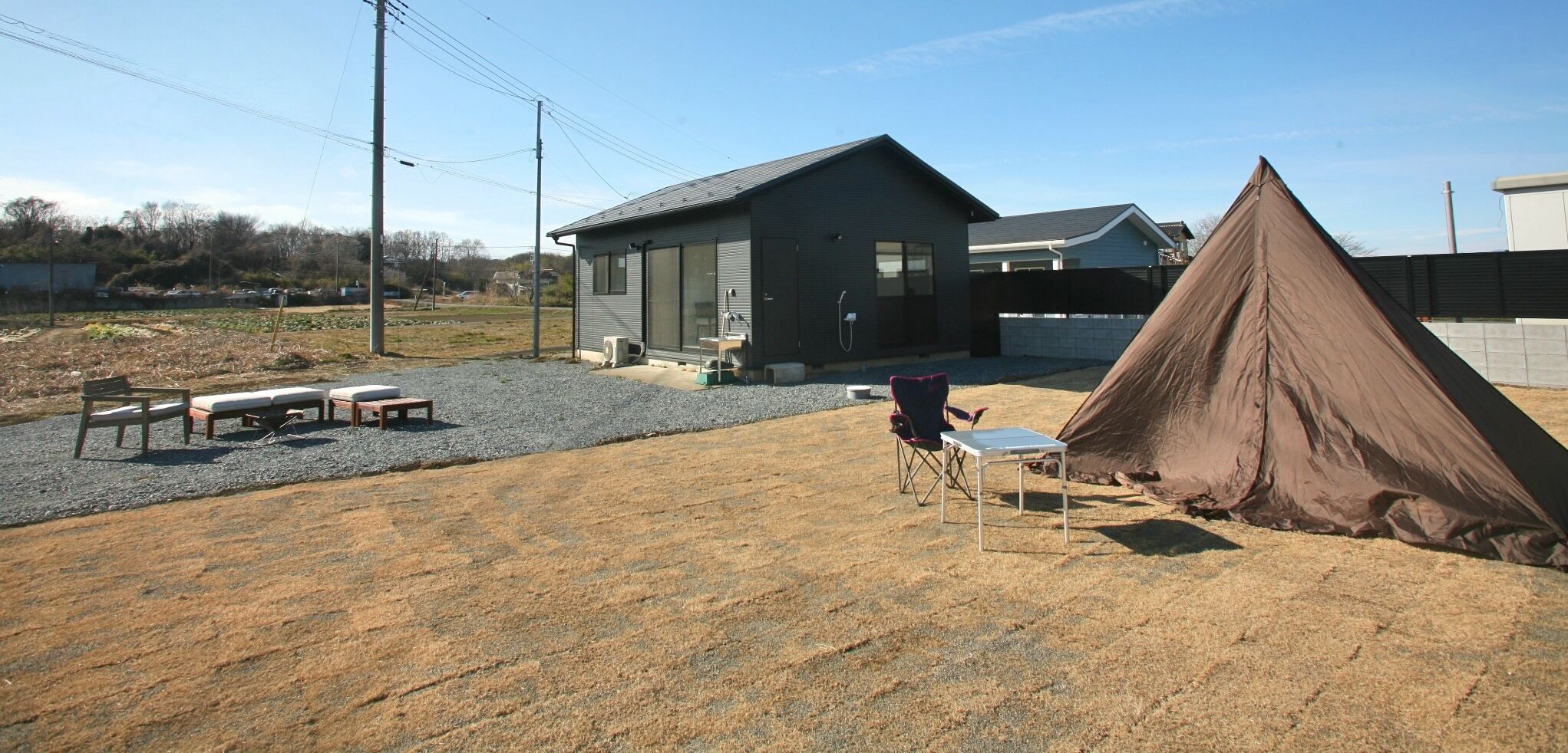 The Camping Yard Higashi Matsuyama」・BBQ、焚き火、テントが The Camping Yard Higashi Matsuyama」・BBQ、焚き火、テントが