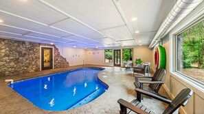 Swim and splash in the private indoor pool!