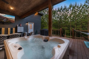 Indulge in pure relaxation and luxury with our rejuvenating hot tub!