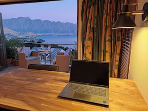 Work space with fiber internet