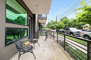 Patio with city views