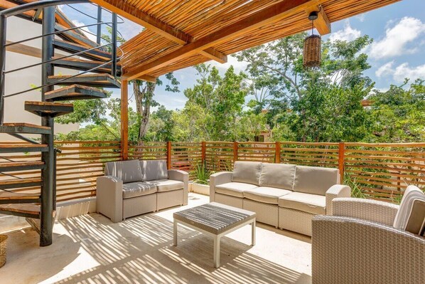 A glorious outdoor space where you can connect with nature and a tasty beverage
