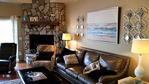 Rustic Stone Fireplace 