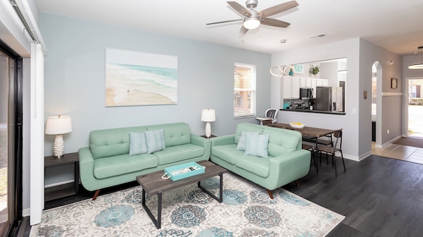 Curl up while you stream your favorite movies & shows in the serene living room