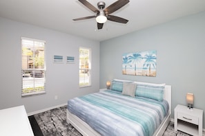 This 1st-floor king suite includes a private ensuite, Smart TV, & patio access