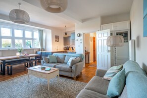 Open plan kitchen, dining and sitting room