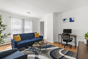 Living room w/dedicated workspace
