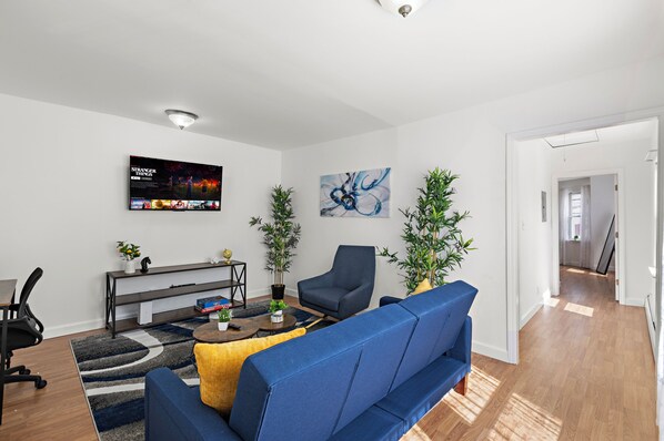 Living room w/dedicated workspace