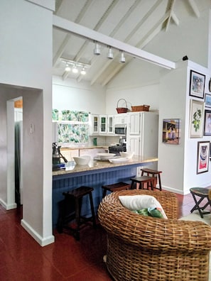 Open concept large fully equipped kitchen.