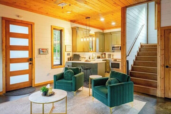 Gather in the cozy living room for entertainment and relaxation