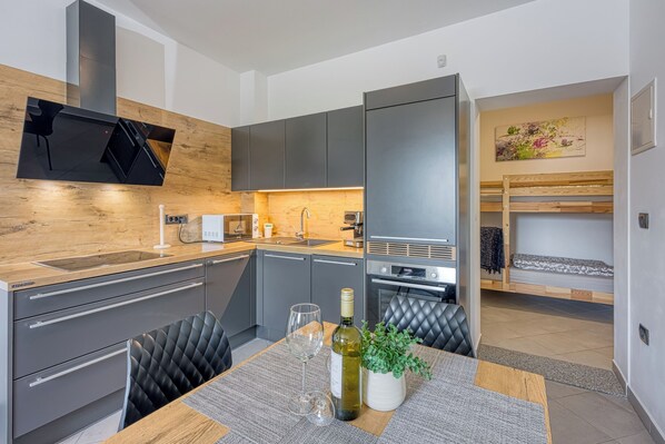 Kitchen and dining area