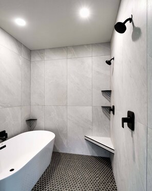 Double Showerhead & Standalone Tub
