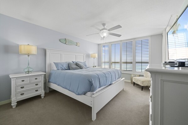 Beach views from the comfort of your primary bedroom