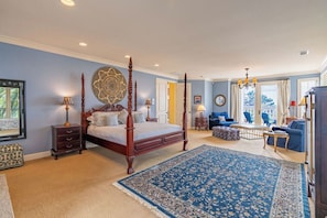 Welcome to our spacious master bedroom, a true vintage luxury retreat. Enjoy abundant natural lighting, with French doors leading to the balcony boasting stunning ocean views and seating for two and its very own ensuite bathroom.