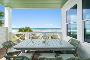 2nd Floor Walkout Balcony with Outdoor Dining and Stunning Beach Views