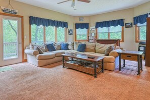 First floor living room.  View from Kitchen table.