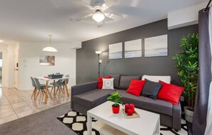 Living room with sofabed 