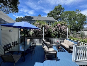 Enjoy the shade of the deck for dining and relaxing. Watch the osprey fly by/