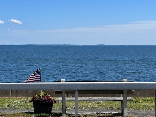 Walk down the street to this view of the ocean and hear the waves !