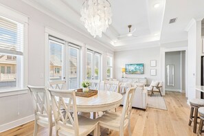 Dining room table with seating for 6.