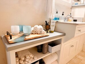 Discover the convenience of essential bathroom items provided