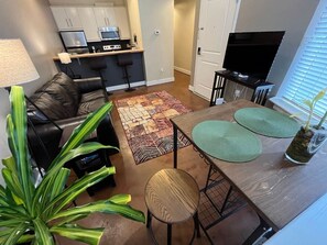 Experience comfort and style in the inviting living room