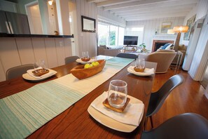 Dining room with open concept floorpan.