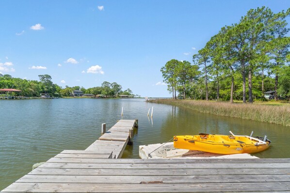 Backyard fishing pier to the Escambia Bay. 