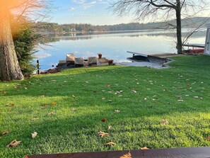 Backyard sitting dock and boat dock