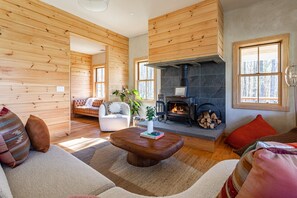 Wood burning stove and luxury furnishings throughout