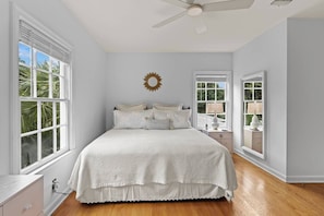Cozy master's bedroom with relaxing view,