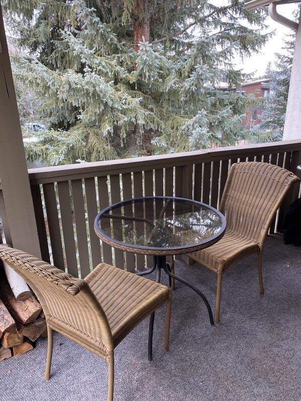 Relax on the private deck after a full day around Aspen