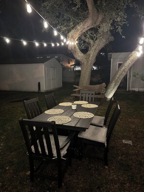 If you like dining outside under the stars, you will love this setting.