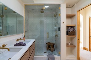 remodeled ensuite bathroom - your own private spa with a steam shower