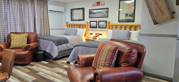 Log Beds and Leather Chairs