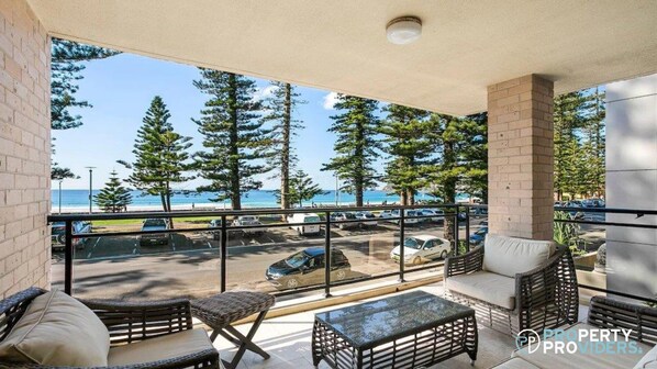 Coffee overlooking the beach