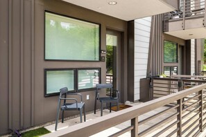 Patio with city views