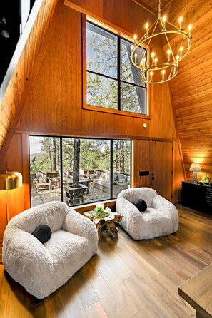 High ceilings galore with comfortable seating