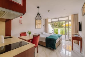 Comfortable unit with single beds